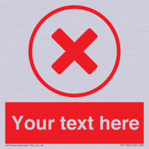 Custom red background, red cross in circle sign